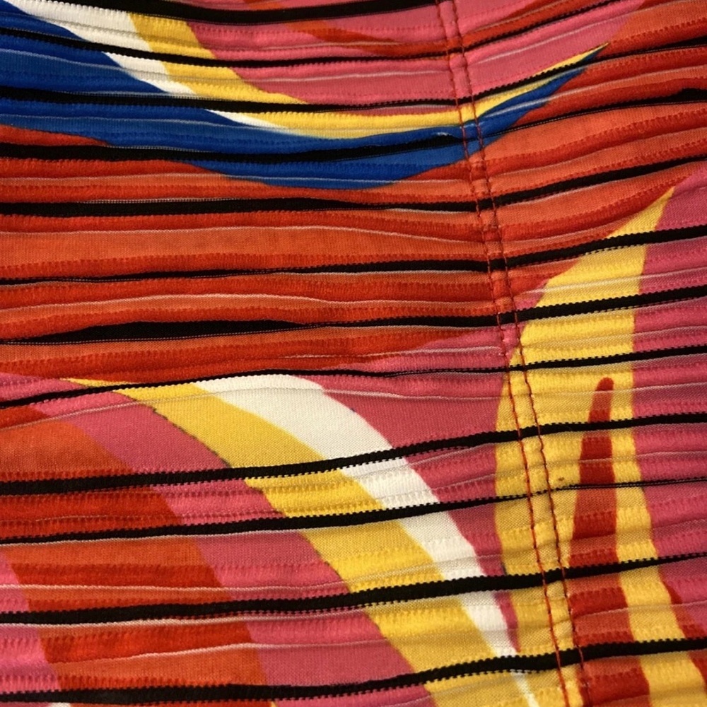 Multiples Pleated Abstract Print Open Jacket Xl B… - image 8